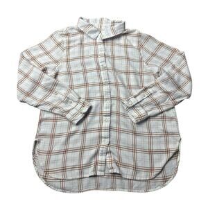 Lucky Brand Plaid Button Down Shirt Women’s Large Oversized Flannel Style